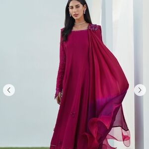 Chic Fuchsia Long Sleeve Dress